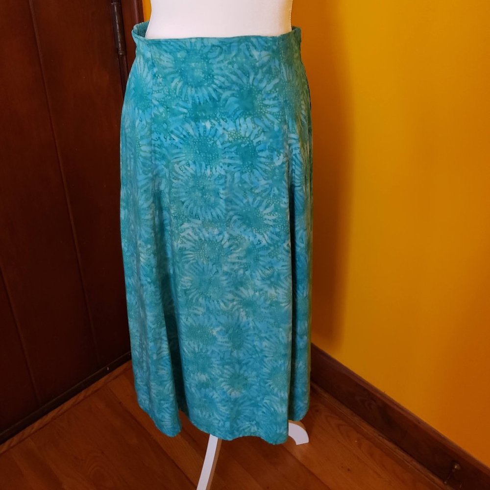 Very Vineyard Vintage Batik Long Flair Skirt